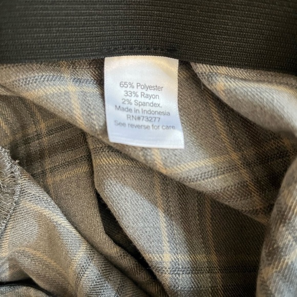 Nine West Gray Plaid High Rise Side Zip Elastic Waist Crop Career Pant 14P - Picture 5 of 6